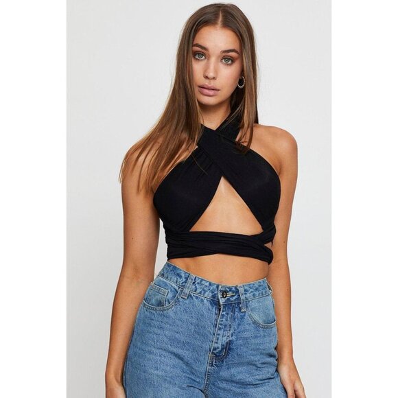 ALTEREDREAMS Black Crop Multi Way Top - Picture 6 of 8